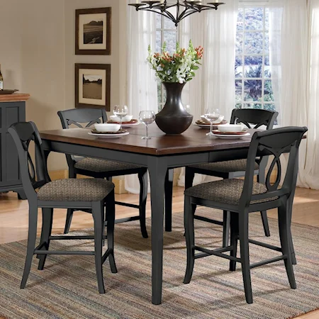 5-Piece Provence High Dining Table & 4 Counter Stool Set